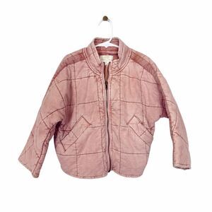 Chelsea & Violet Girls quilted Jacket Pink cotton Bomber coat 5 Small oversized